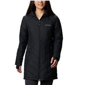 Columbia Heavenly Long Hooded Puffer Black Jacket